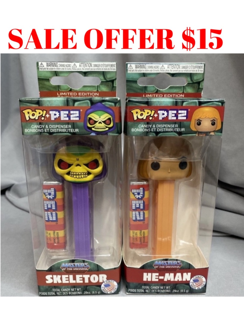 Funko He-Man Skeletor Masters of The Universe PEZ Dispenser Toys